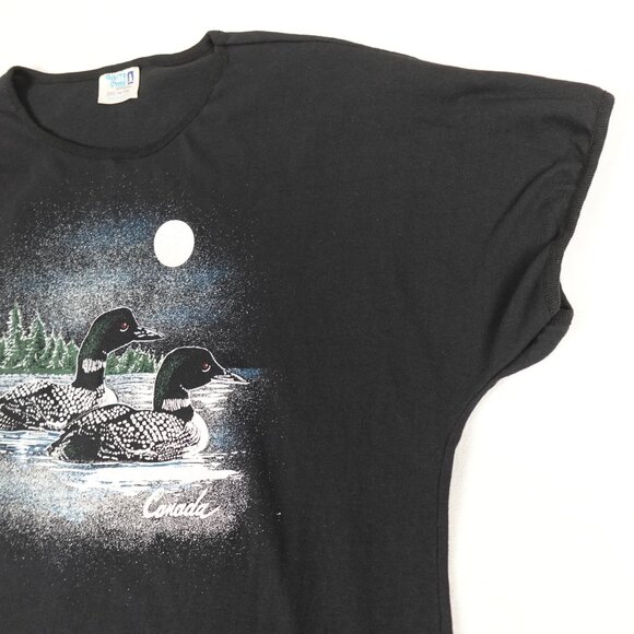 Vintage Canada Loon Graphic Shirt Women's XL - XXL Made in Canada 80s 90s - Picture 6 of 8